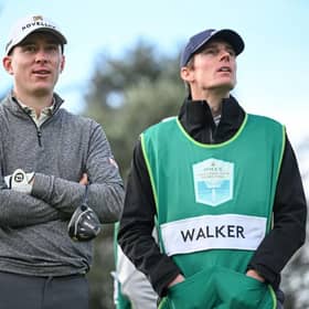 Euan Walker and his caddie Steven Devlin pictured during the third round of the Rolex Challenge Tour Grand Final supported by The R&A at Club de Golf Alcanada. Picture: Octavio Passos/Getty Images.
