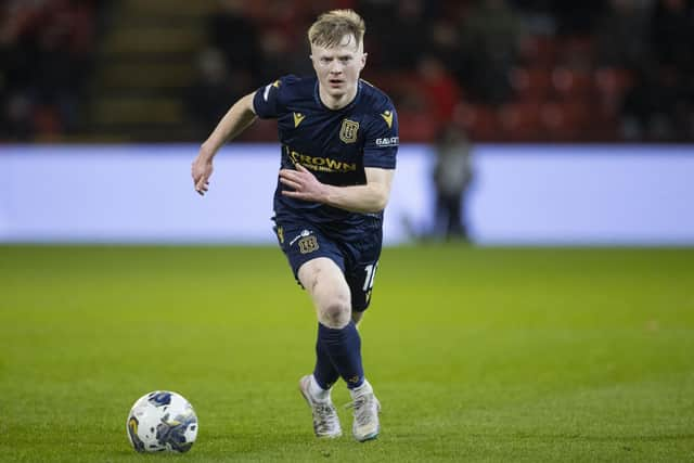 Lyall Cameron in action for Dundee against Aberdeen in January. He is now regarded as one of Scottish football's hottest properties (Photo by Alan Harvey / SNS Group)