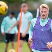 Stephen Welsh during a Celtic training session at Lennoxtown, on July 16, 2021. (Photo by Ross MacDonald / SNS Group)