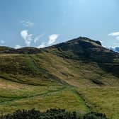 The eastern slope of Arthur's Seat where the criss-cross of new paths taken by walkers finding their own routes can be seen with the new "desire lines" putting the park's archaeology - which spans thousands of years - at risk. PIC: HES.