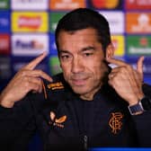 Rangers manager Giovanni van Bronckhorst speaks to the press ahead of facing Liverpool.