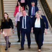 Sinn Fein leader in the north Michelle O'Neill leads her party at Stormont