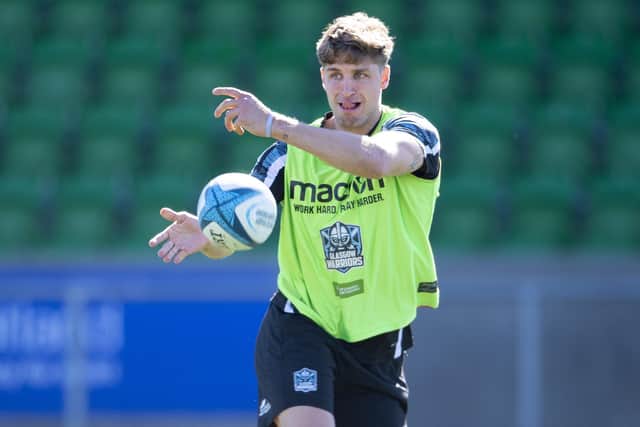 Domingo Miotti in training ahead of Glasgow Warriors' Challenge Cup quarter-final. (Photo by Ross MacDonald / SNS Group)