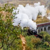 One of the Jacobite's last 2023 season services crosses the Glenfinnan Viaduct in October. (Photo by Charlotte Graham)