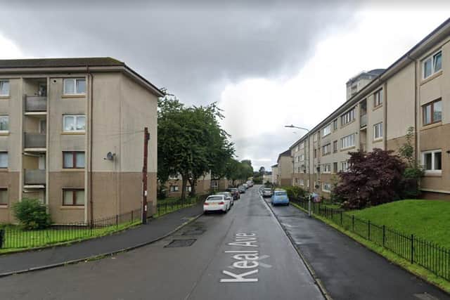 The incident happened in Keal Avenue, in the Blairdardie area of the city. Pic: Google