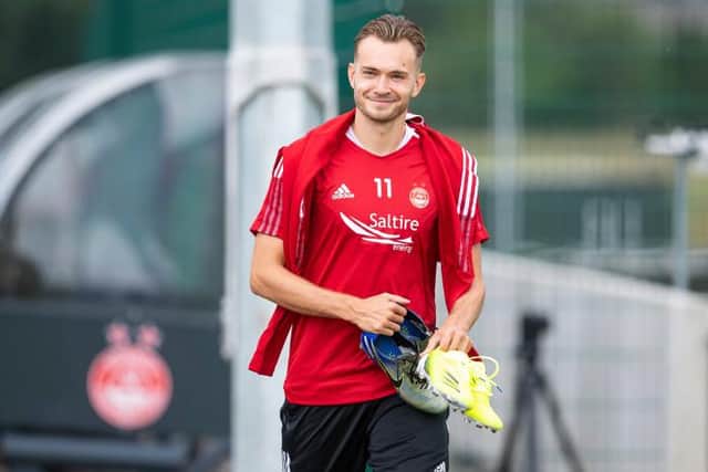 Welsh midfielder Ryan Hedges is the subject of interest from several clubs but Aberdeen want to tie him down on a new contract. (Photo by Ross MacDonald / SNS Group)