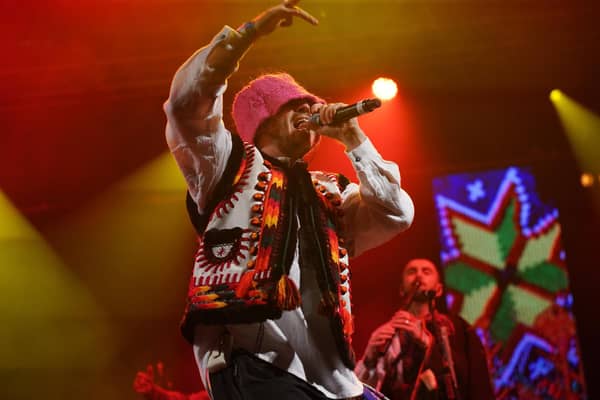 Kalush Orchestra, Eurovision winners from Ukraine, performing their first UK gig at Shangri-La's Truth Stage, during the Glastonbury Festival at Worthy Farm in Somerset. Picture date: Saturday June 25, 2022.