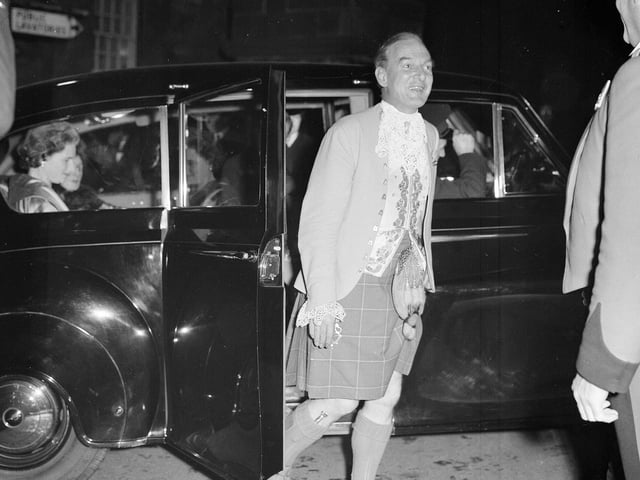 Secretary of State for Scotland Sir Michael Noble arriving at the Edinburgh Military Tattoo in 1963.