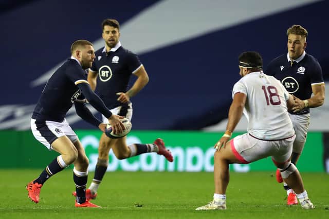 Finn Russell came off the bench against Georgia to win his 50th cap. Picture: Ian MacNicol/Getty Images