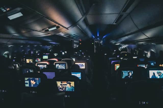 Long-haul flight with passengers