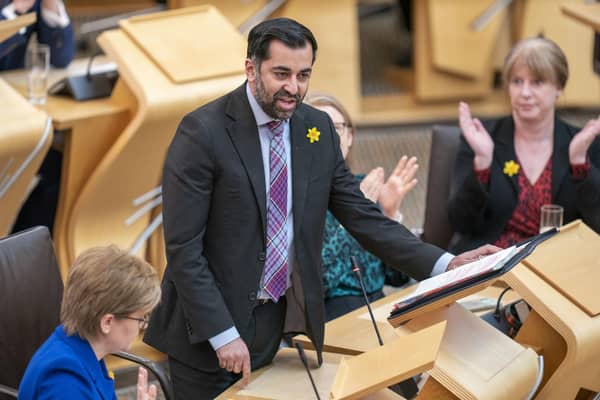 Minister for Health and Social Care Humza Yousaf before the start of First Minster's Questions (FMQs) in the main chamber of the Scottish Parliament in Edinburgh. Jane Barlow/PA Wire
