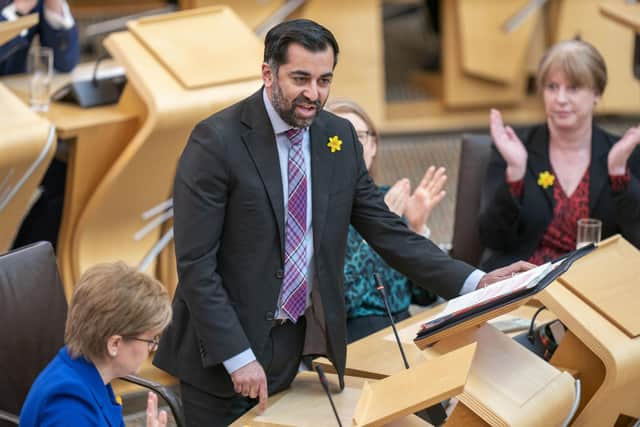 Minister for Health and Social Care Humza Yousaf before the start of First Minster's Questions (FMQs) in the main chamber of the Scottish Parliament in Edinburgh. Jane Barlow/PA Wire