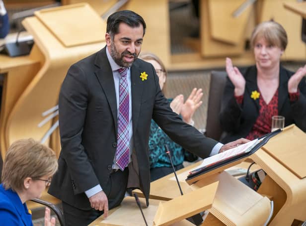 Minister for Health and Social Care Humza Yousaf before the start of First Minster's Questions (FMQs) in the main chamber of the Scottish Parliament in Edinburgh. Jane Barlow/PA Wire