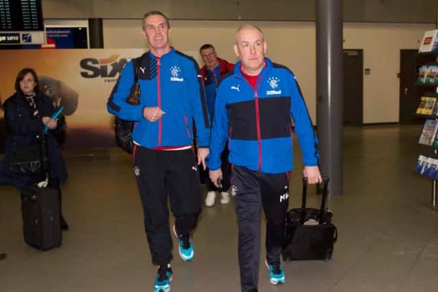 Mark Warburton (right) and assistant David Weir spent 20 months at Rangers. Picture: SNS