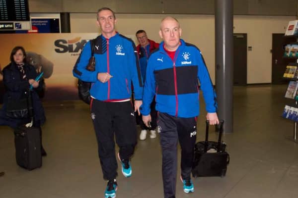Mark Warburton (right) and assistant David Weir spent 20 months at Rangers. Picture: SNS