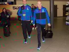 Mark Warburton (right) and assistant David Weir spent 20 months at Rangers. Picture: SNS