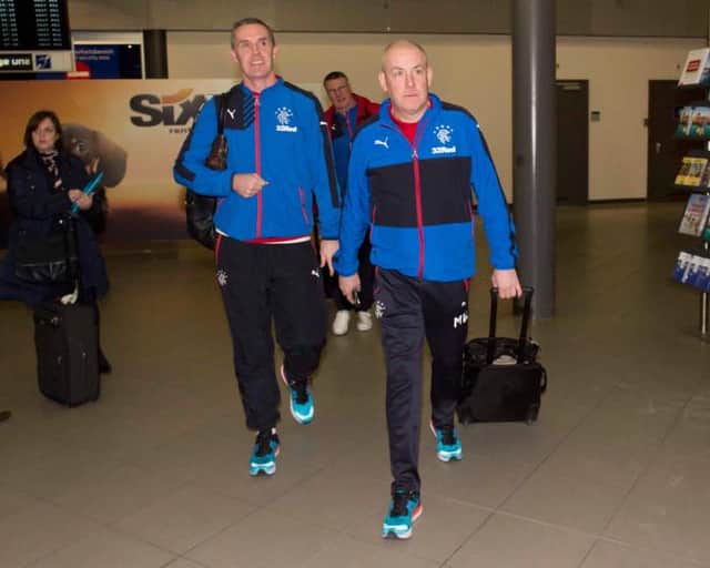 Mark Warburton (right) and assistant David Weir spent 20 months at Rangers. Picture: SNS
