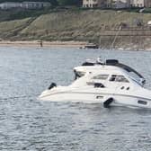 The boat starts to sink off Pettycur (Pic: Kinghorn RNLI)