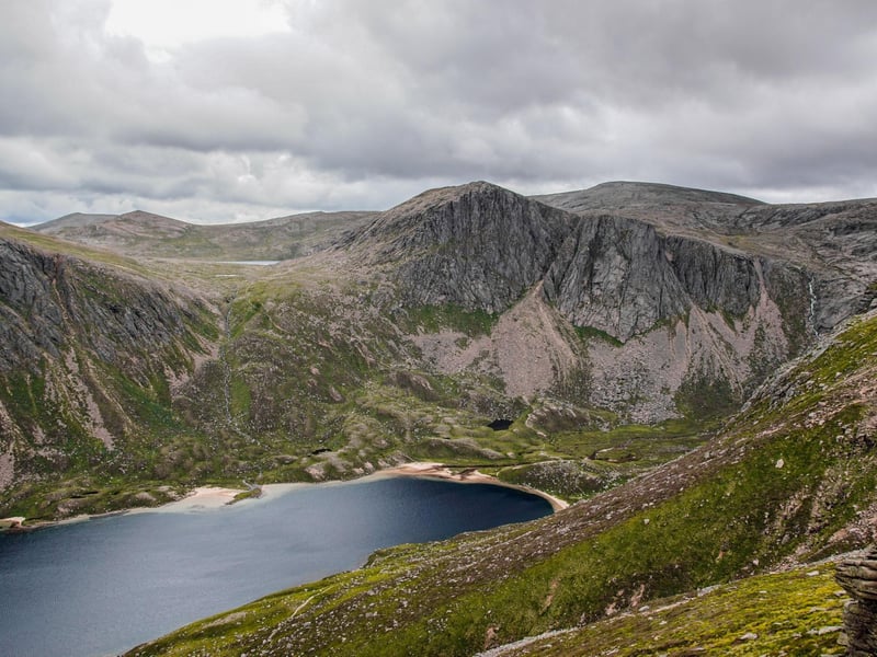 Beinn Mheadhoin means the middle hill, which is appropriate as it sits in the centre of the Cairngorms mountain range. Though, at 1,182m (3,878ft), it's much more than a hill. Rugged granite rock formations can be found at its summit plateau , and it can be climbed from across Loch Avon valley (pictured), giving spectacular views. This hike can take around eight to nine hours but only the most experienced should attempt it as it is very remote and has a steep descent.