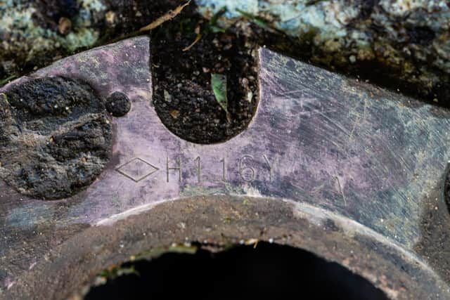 A propeller thought to be from a Second World War plane which has been found wrapped in potato sacks in a peat bog, sparking an investigation. Picture: National Trust for Scotland/PA Wire