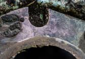 A propeller thought to be from a Second World War plane which has been found wrapped in potato sacks in a peat bog, sparking an investigation. Picture: National Trust for Scotland/PA Wire