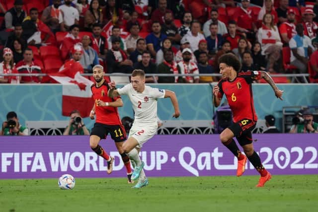 Johnston impressed despite Canada going down 1-0 to Belgium. (Photo by JACK GUEZ / AFP) (Photo by JACK GUEZ/AFP via Getty Images)