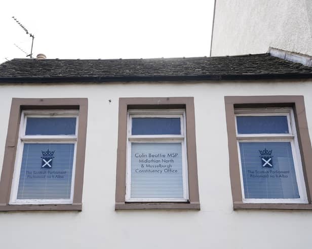 The Constituency Office of Colin Beattie MSP in Dalkeith. The Scottish National Party (SNP) treasurer has been arrested in connection with a police investigation into the party's finances.