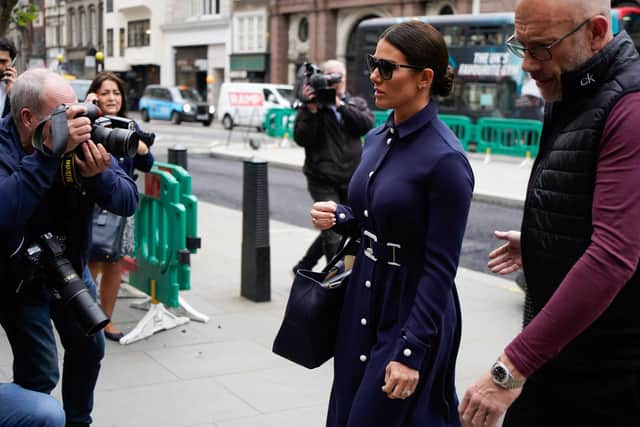 Rebekah Vardy arrives at the High Court in London for the "Wagatha Christie" libel trial in which she and fellow footballer's wife Coleen Rooney dragged their reputations through the mud (Picture: Niklas Halle'n)