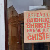 Found in Stornoway, the sign reads: "a broken Gaelic is better than a Gaelic in the chest (coffin)". Encouraging people to use what they've got regardless of any imperfections.