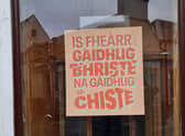 Found in Stornoway, the sign reads: "a broken Gaelic is better than a Gaelic in the chest (coffin)". Encouraging people to use what they've got regardless of any imperfections.