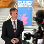 Liam McArthur poses for photographs and interviews as he has today published his Assisted Dying for Terminally Ill Adults (Scotland) Bill. (Photo by Jeff J Mitchell/Getty Images)
