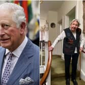 Prince of Wales congratulates 90-year-old raising money by climbing staircase
