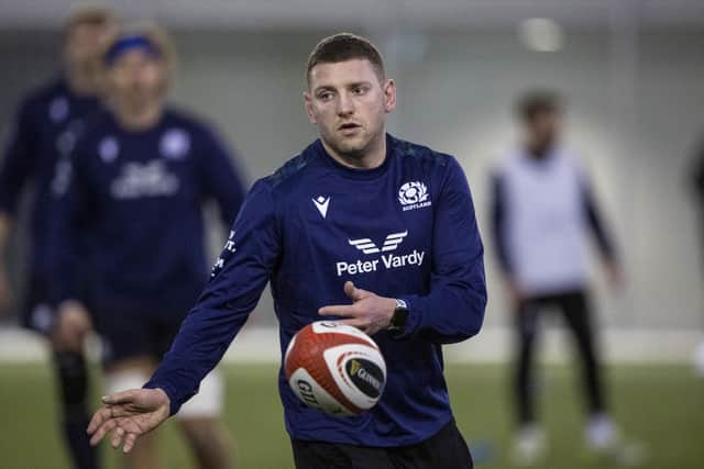 Finn Russell during a Scotland rugby training session at Oriam, in Edinburgh, this week. (Photo by Craig Williamson / SNS Group)