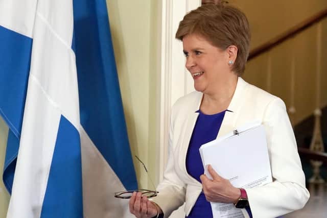 Nicola Sturgeon at her press conference to launch a second independence paper at Bute House on July 14. (Picture: Andrew Milligan - Pool/Getty Images)