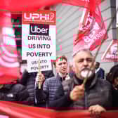 Uber drivers protest outside the Uber offices in London in 2019 (Photo: Peter Summers/Getty Images)
