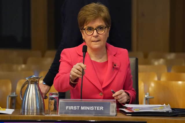 First Minister Nicola Sturgeon giving evidence to MSPs on Holyrood's Audit Committee at the Scottish Parliament. Picture: Andrew Milligan/PA Wire