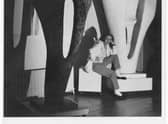 Barbara Hepworth with the Gift plaster of Figure for Landscape and a bronze cast of Figure (Archaean) November 1964. PIC: Lucien Myers