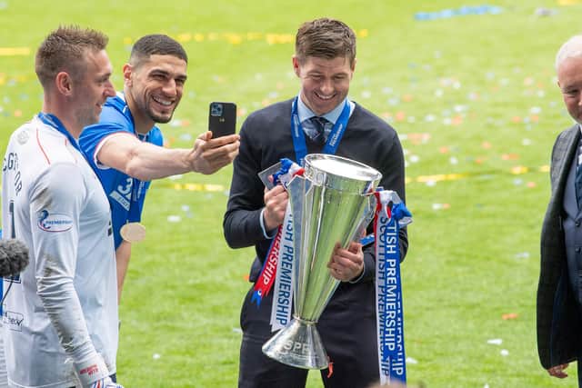 Steven Gerrard led Rangers to the Scottish Premiership title this past season. Picture: SNS