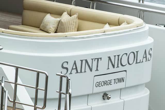 The yacht has a luxury interior.