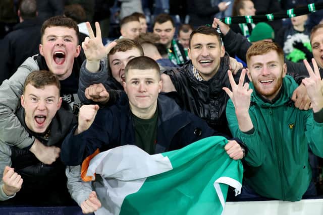 These Hibs fans enjoyed the victory over Rangers - but how many of them will be able to get tickets for the final?