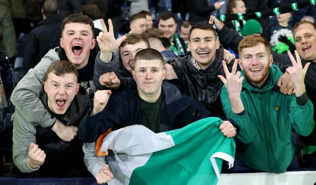 These Hibs fans enjoyed the victory over Rangers - but how many of them will be able to get tickets for the final?