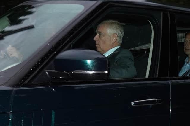 The Duke of York arrives at Balmoral in a car driven by the Duke of Cambridge. Picture: Andrew Milligan/PA Wire