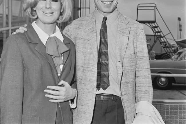 Tom Springfield with sister Dusty at London Airport in June 1964 (Picture: Evening Standard/Hulton Archive/Getty)