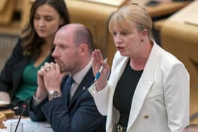 Finance secretary Shona Robison speaking during First Minster's Questions at the Scottish Parliament. Picture: PA