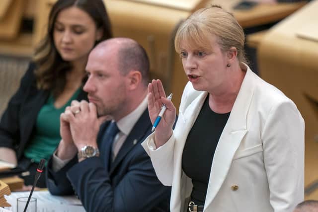 Finance secretary Shona Robison speaking during First Minster's Questions at the Scottish Parliament. Picture: PA