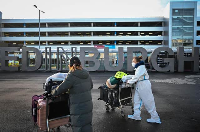 Members of the public are seen at Edinburgh Airport. Picture: Jeff J Mitchell/Getty Images