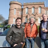 The trio during filming in Scotland for the Amazon Prime series The Grand Tour. Picture: SWNS