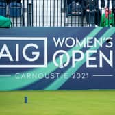 Kelsey MacDonald hits the opening tee shot on her AIG Women's Open debut at Carnoustie. Picture: Tristan Jones.
