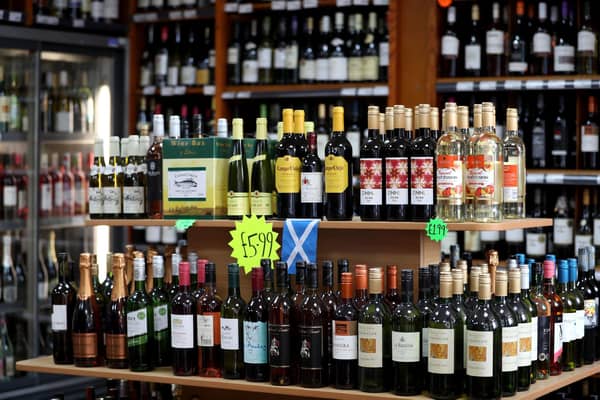 Alcohol for sale in an Edinburgh off-licence.