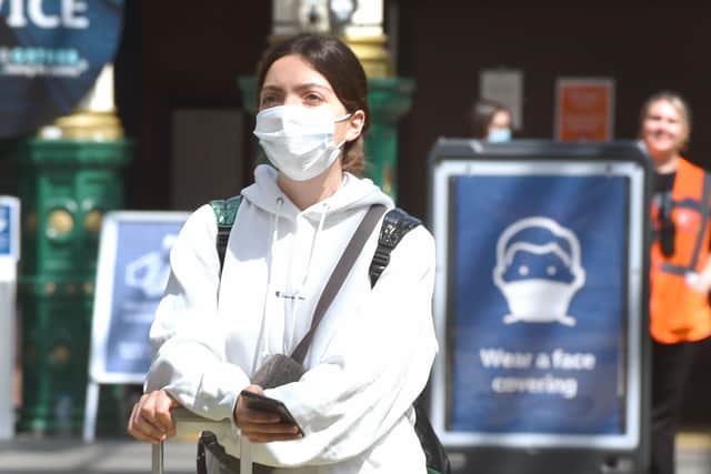 Face coverings have been compulsory on trains in Scotland since June. Picture: Lisa Ferguson